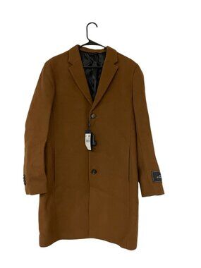 Mango Mens OverCoat Coat Medium Brown Winter Long 100% Wool 870200514 NWT